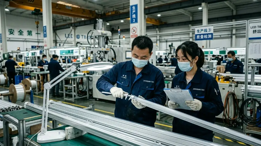 2026 Fabbrica cinese di tubi LED T8: coperture per PC premium e basi in alluminio per OEM globali